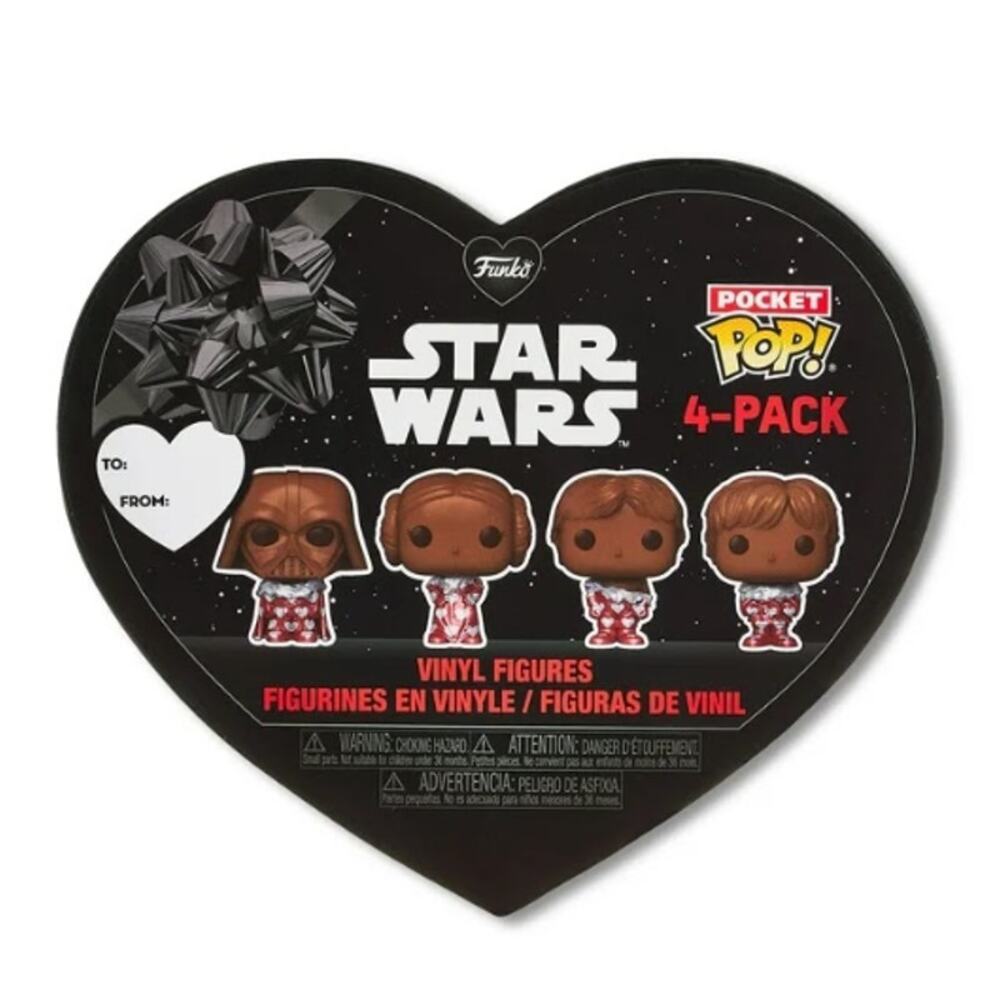 Star Wars Valentine's Day Pocket Pop! 4-Pack Vinyl Figures Heart‎ Box